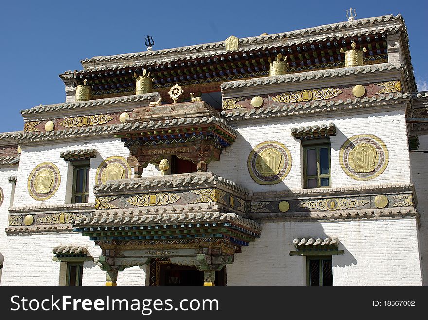 Buddhist temple in the monastery of Erdene Zuu in Mongolia. Buddhist temple in the monastery of Erdene Zuu in Mongolia