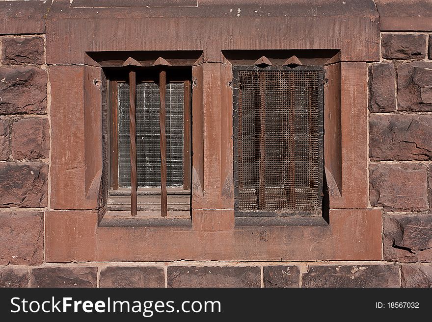 Stone wall texture with windows