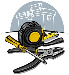 Screwdriver, Pliers And Tape Measure Stock Images Screwdriver, Pliers And Tape Measure Stock Images