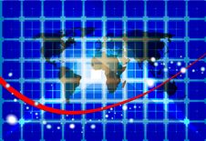 World Map Network Background Stock Photos