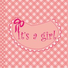Baby Arrival Announcement For Girl Royalty Free Stock Image