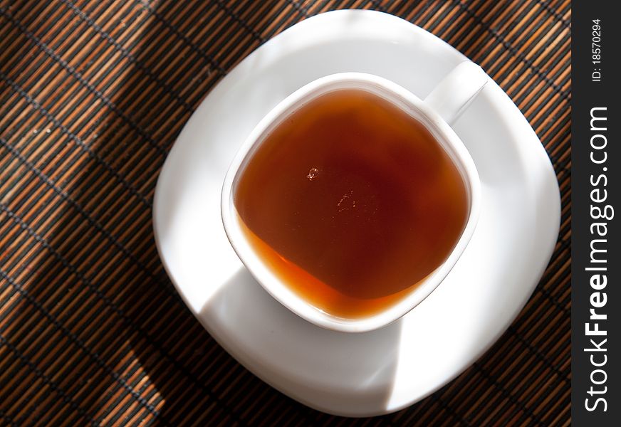 Cup with tea close up from above. Cup with tea close up from above