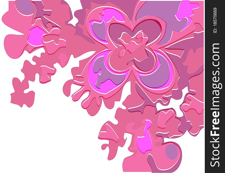 Lilac Abstract flower white background