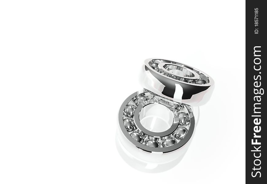 Chrome ball bearing white background