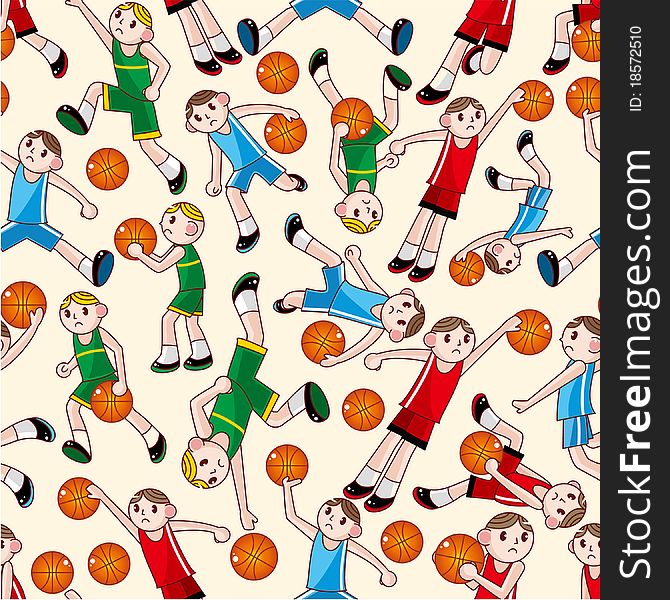 Seamless basketball pattern, drawing