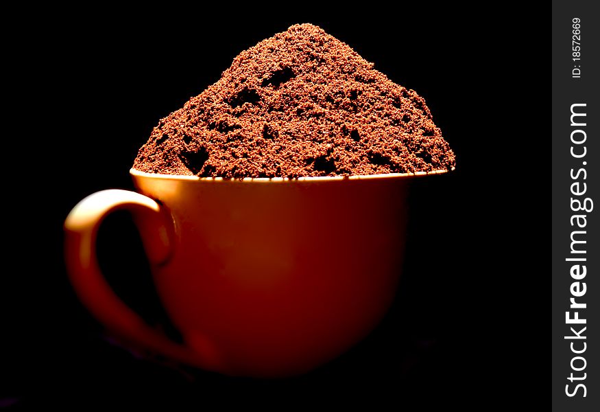 Cup of coffee on dark background. Cup of coffee on dark background