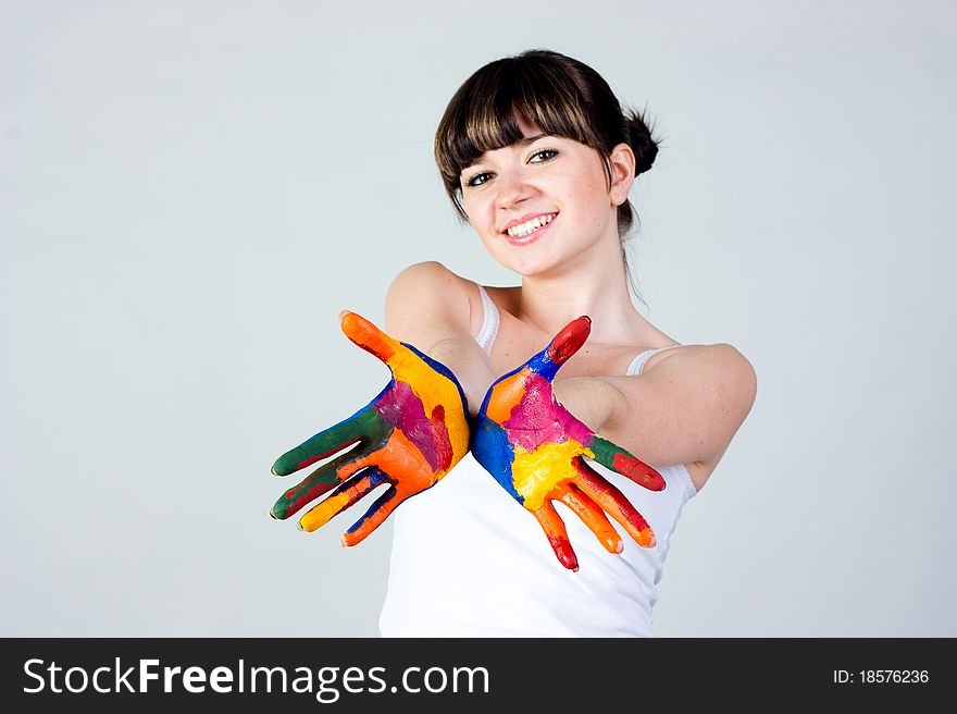 A Girl With Colored Hands