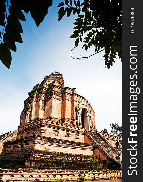 Phra Chedi Luang, historic building in Chiang Mai, Thailand