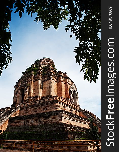 Phra Chedi Luang, historic building in Chiang Mai, Thailand