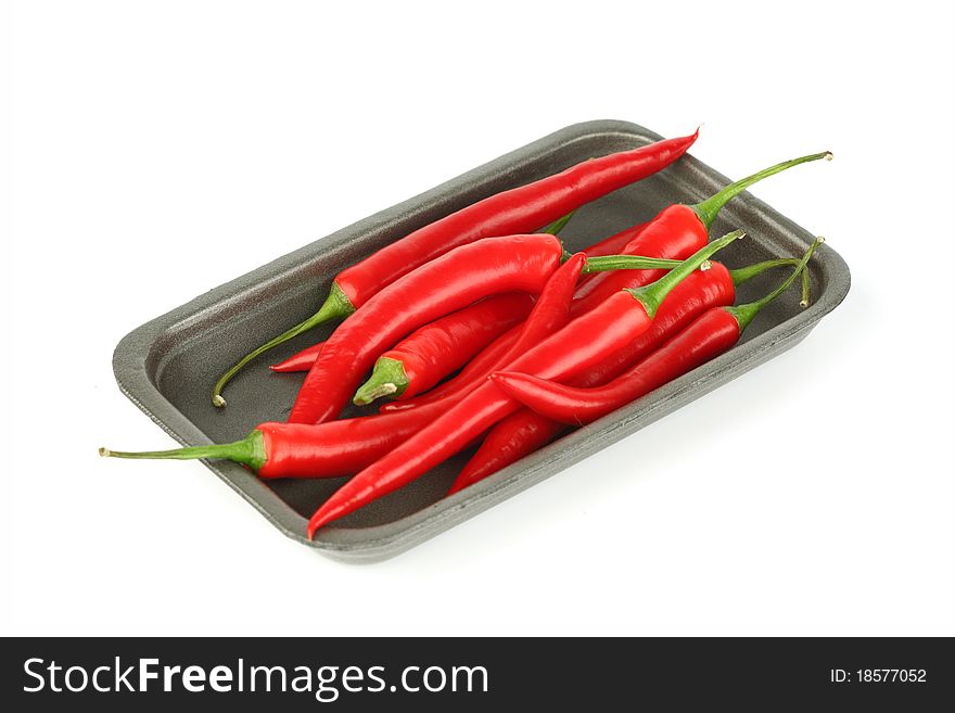 Chilli pepper pack isolated on white background