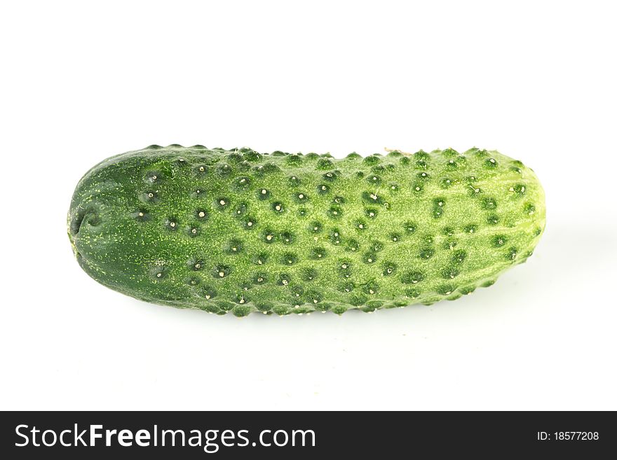 One cucumber isolated on white background