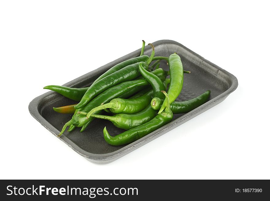 Chilli pepper pack isolated on white background