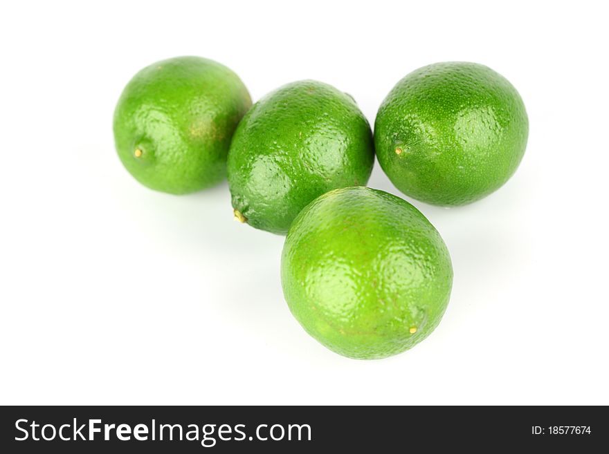 Lime pile isolated on white background