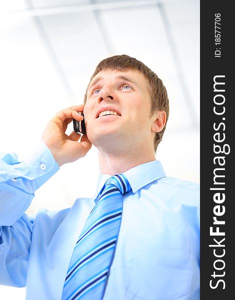 Businessman making a phone