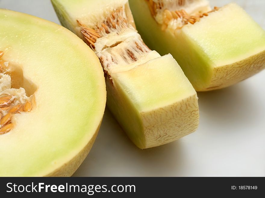 Honey Dew melon on white background