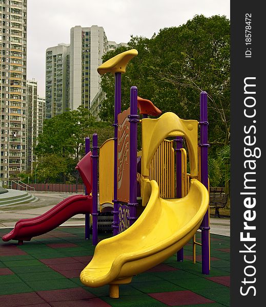 Colorful playground in a park.