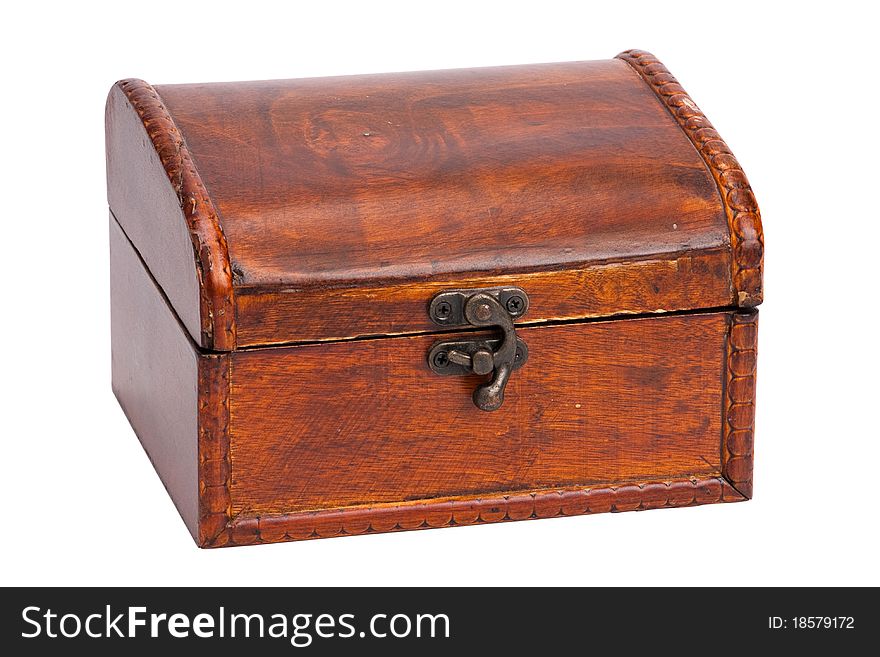 Vintage Closed Wooden Box With Lock