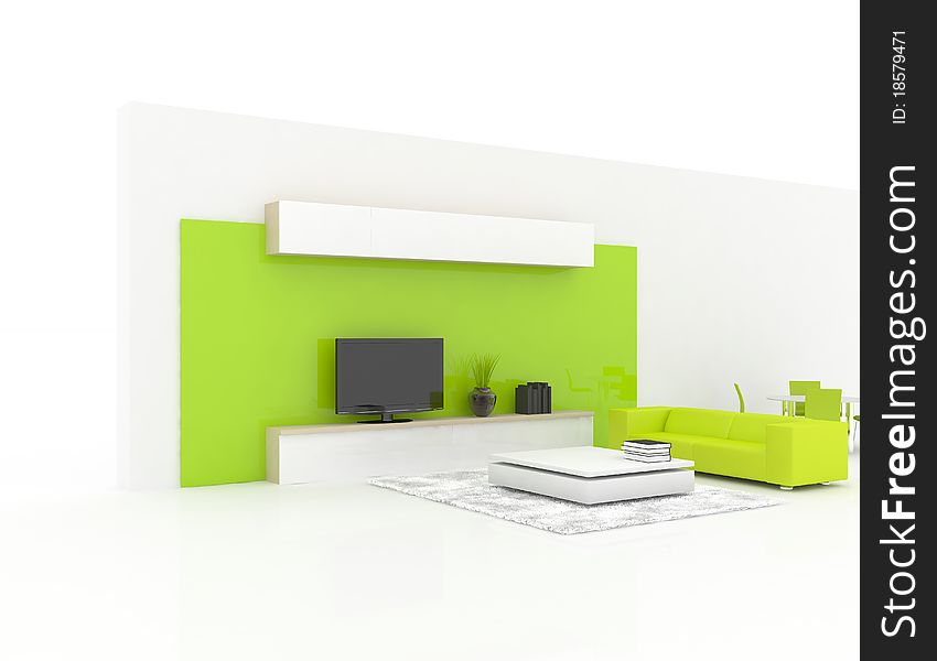 White modern interior with furniture. White modern interior with furniture