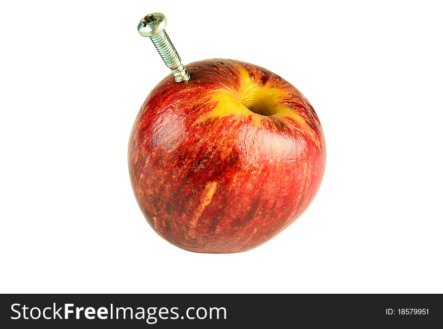 Apple With Isolate on White Background. Apple With Isolate on White Background