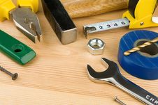 Tools And Instruments On Wood Stock Image Tools And Instruments On Wood Stock Image