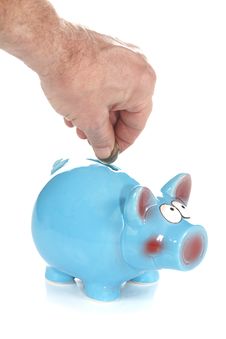 Blue Piggy Bank Savings Royalty Free Stock Photography