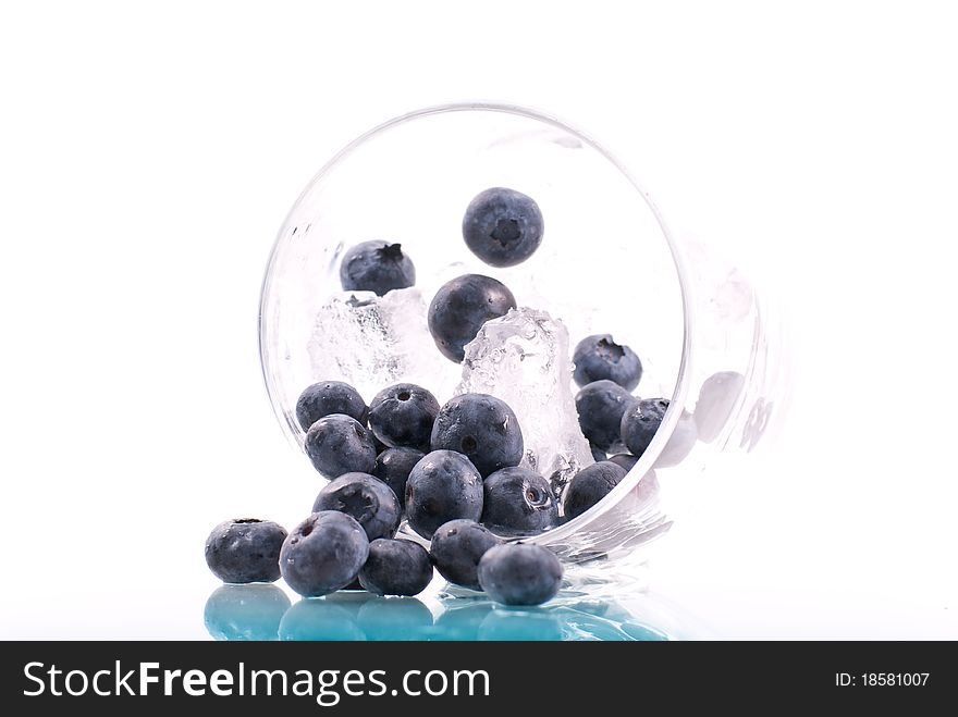 Ice Chilled Blueberries In Cup