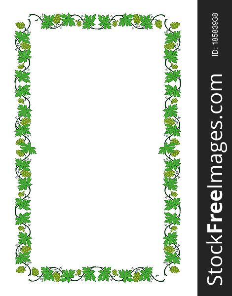 Vector illustration of floral frame from vine