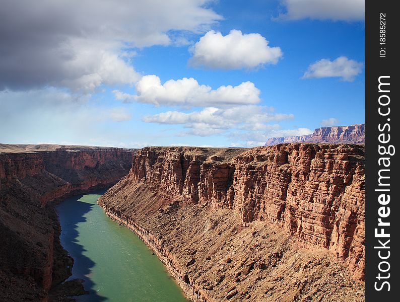 The Colorado River As It Runs Through Marble Canyon In Northern Arizona, USA