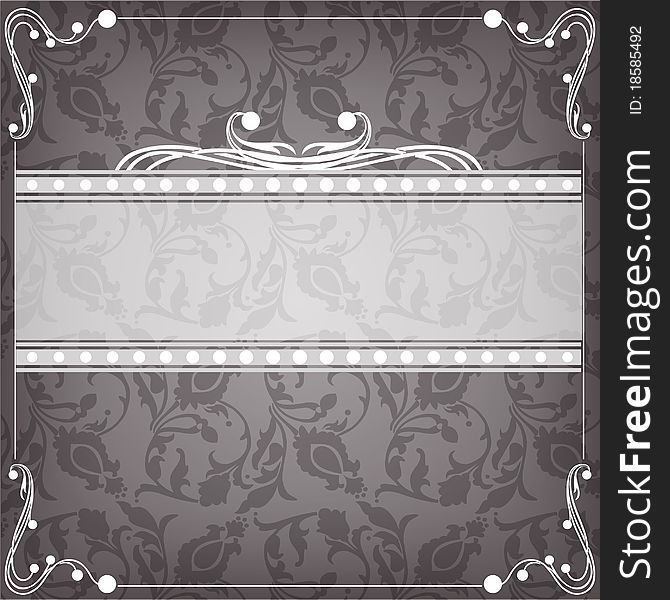 Retro textile background with frame in vintage style. Retro textile background with frame in vintage style