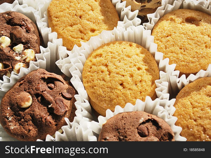 Assorted cookies in the box