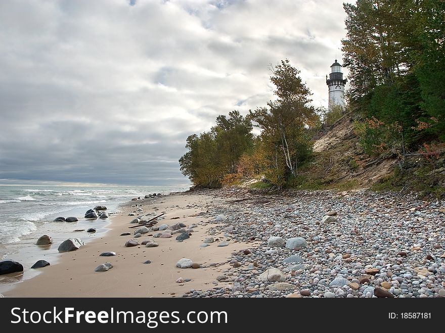 Au Sable Point Lighthouse Tower, Pictured Rocks National Lakeshore, Michigan