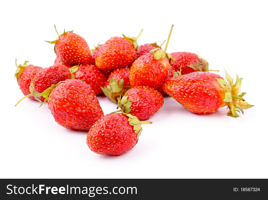 Yummy sweet ripe strawberry on white background