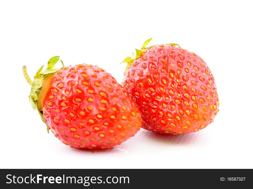 Yummy sweet ripe strawberry on white background