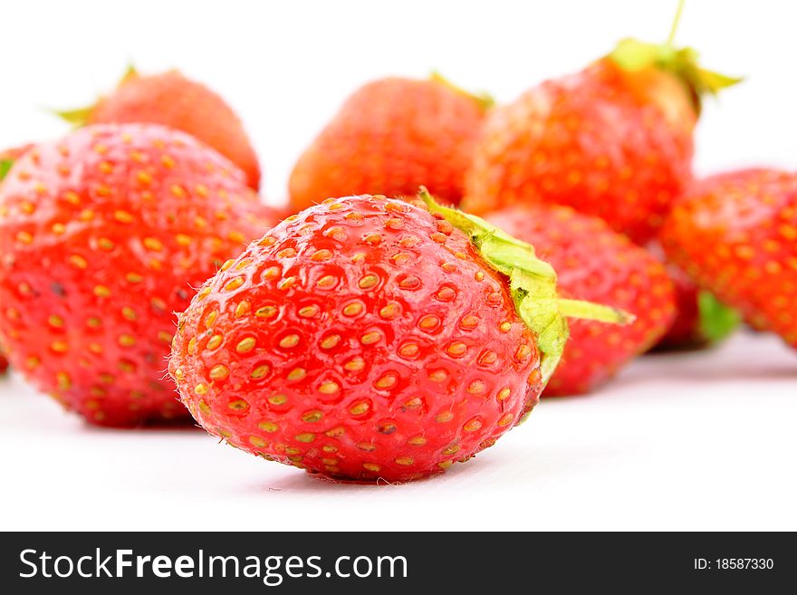 Yummy sweet ripe strawberry on white background