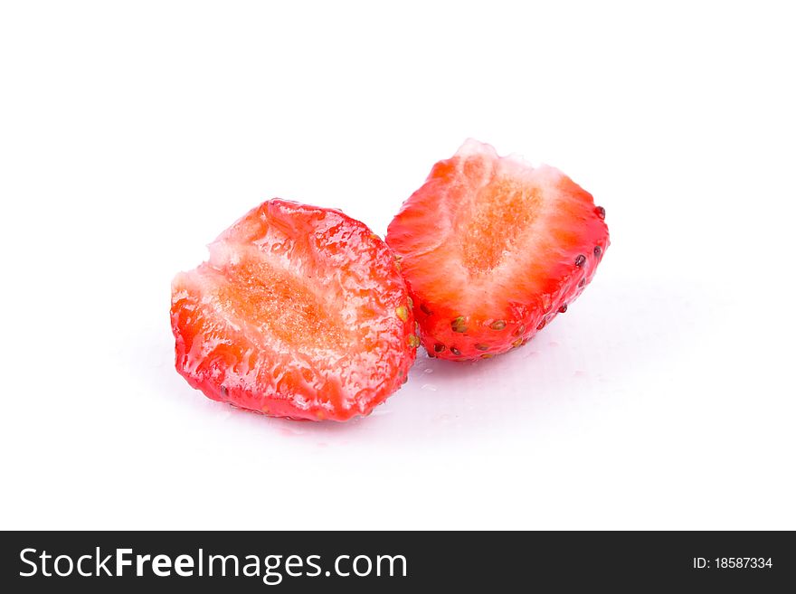 Yummy sweet ripe strawberry on white background