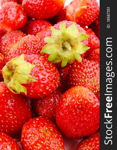 Yummy sweet ripe strawberry on white background