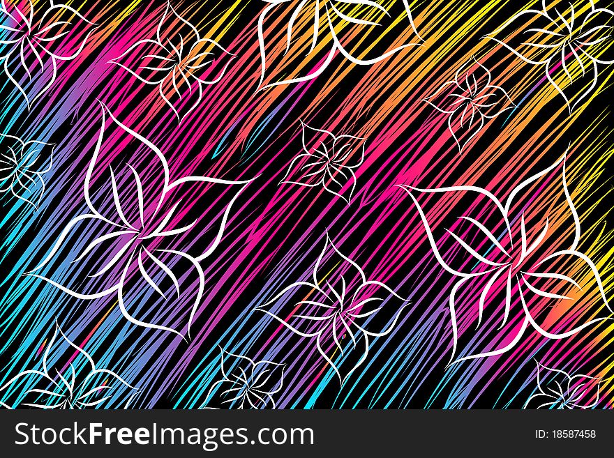 Beautifull flowers on abstract background (illustration)