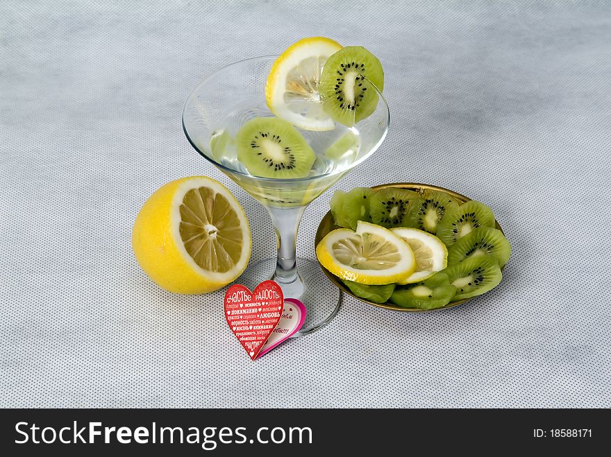 Cocktail and fruit, wedding paraphernalia