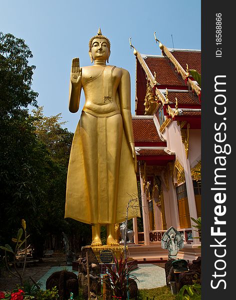 A big Buddha image at Thai temple