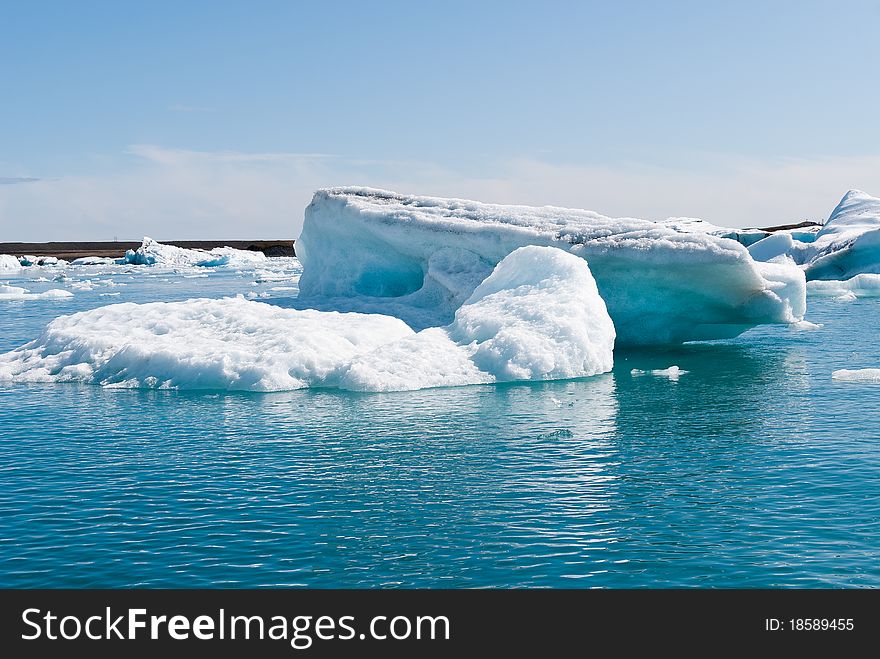 Iceberg on the frozen lake jokulsarlon in Iceland