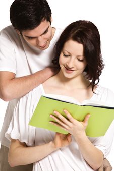 Couple Reading Together. Royalty Free Stock Photos