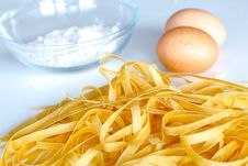 Fresh Pasta Drying With Eggs And Flour Royalty Free Stock Photography Fresh Pasta Drying With Eggs And Flour Royalty Free Stock Photography