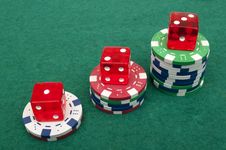 Dice And Chips Stock Photography Dice And Chips Stock Photography