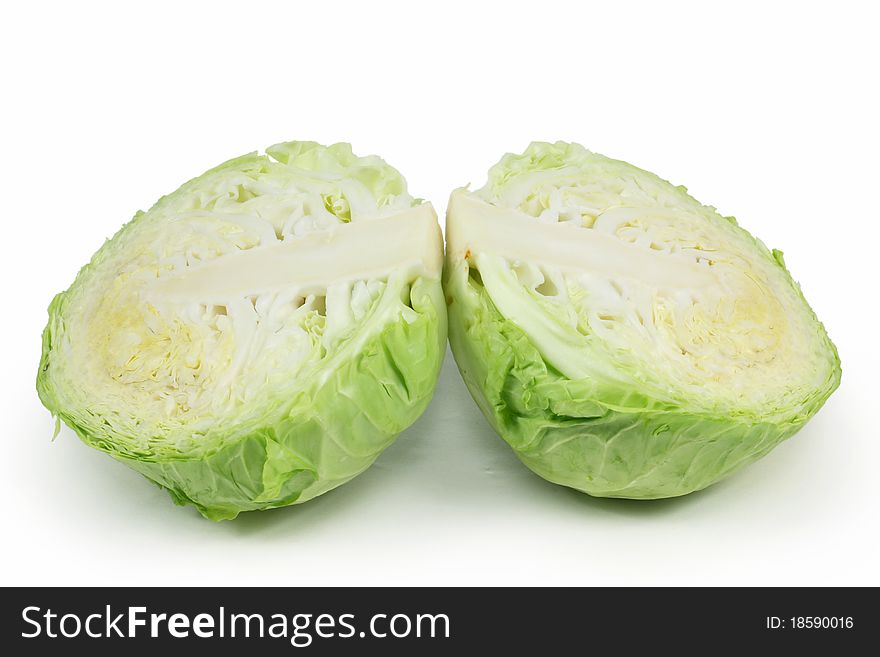 Cabbage, isolated on the white background