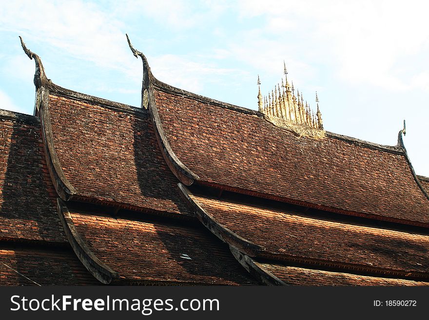 Roof's form of wat xiang thong main building Sim.Luangprabang ,laos. Roof's form of wat xiang thong main building Sim.Luangprabang ,laos