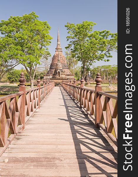 Ancient pagoda at Sukhothai Historical park in Thailand. Ancient pagoda at Sukhothai Historical park in Thailand.