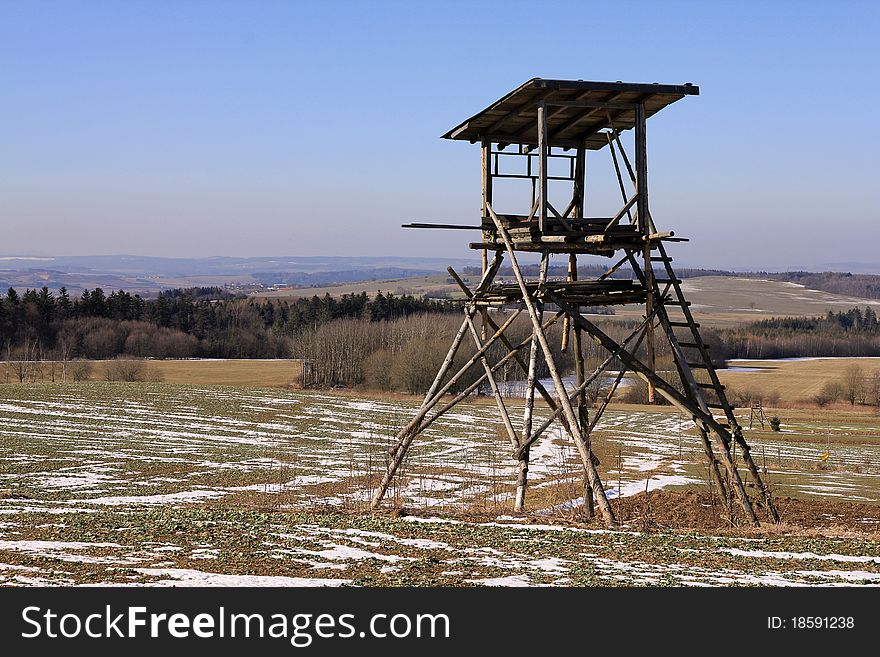 HunterÂ´s hide with beautiful landscape