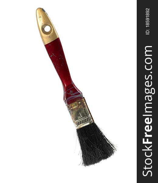 A paint brush isolated against a white background
