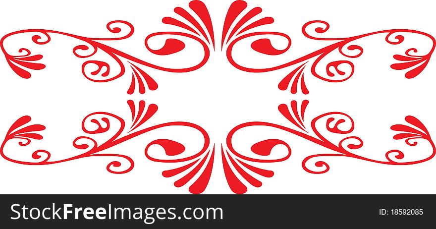 Red floral  illustration image. Red floral  illustration image