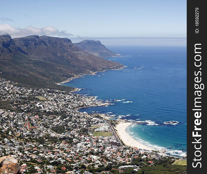 Camps Bay Beach near Cape Town, in the Western Cape Province of South Africa.